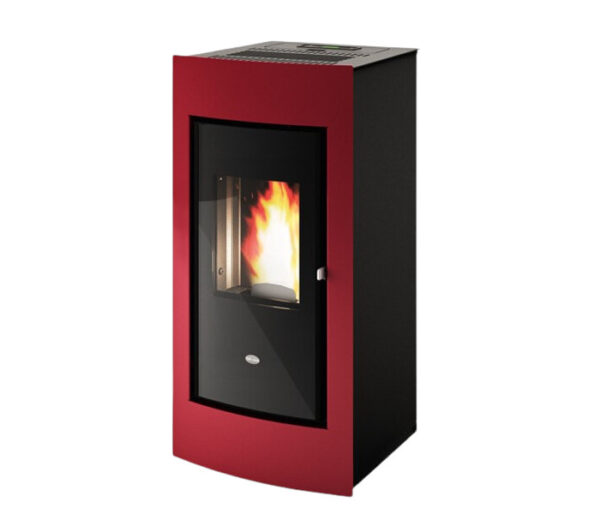 Piec na pellet Evelyn 11kW czerwony z nadmuchem