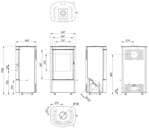 Piec Kominek wolnostojący na drewno DEFRO HOME CERES 6,6 kW