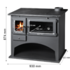 Piec kuchenny kuchnia Victoria VIKI 10,5 kW - Wymiary