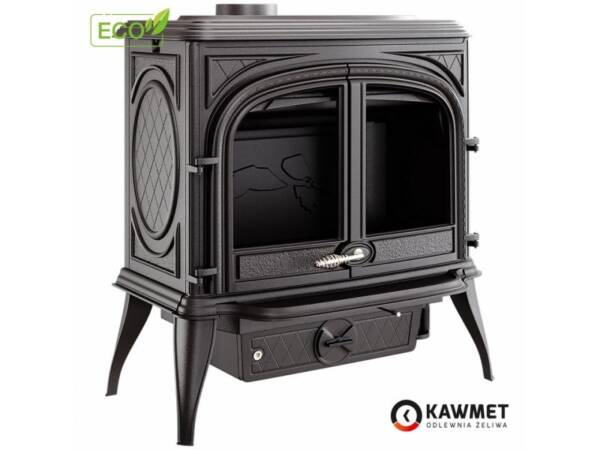 Piec wolnostojący, żeliwny KAWMET Premium HELIOS S8 ECO - Prawa