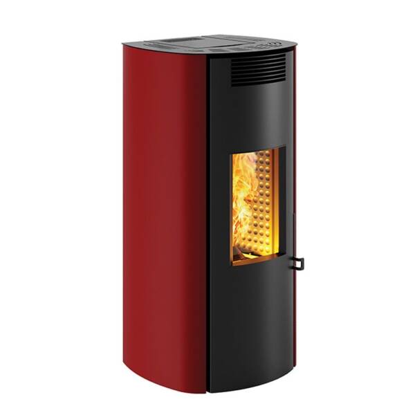 Piecyk na pellet Caminetti Montegrappa Boma NPS EVO 7kW z nadmuchem - kolor bordowy
