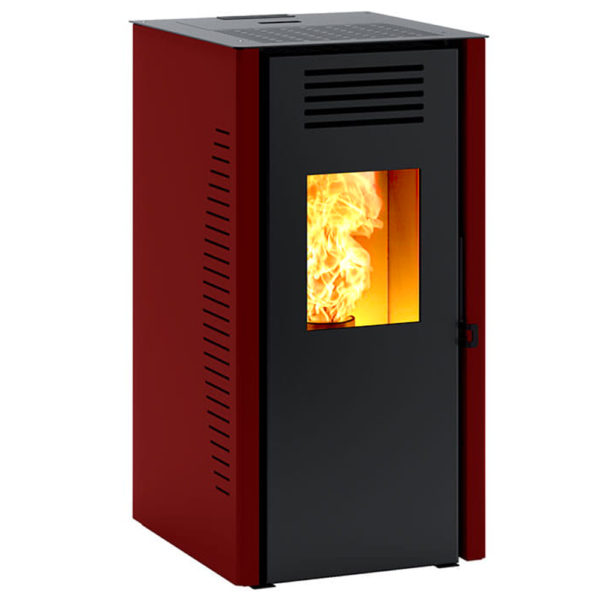 PIEC PIECYK NA PELLET Z NADMUCHEM POWIETRZA O MOCY 7kW EKO 15kg Zasyp KOLOR CZERWONY