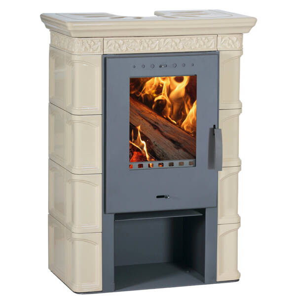 PIEC PIECYK KOMINEK KAFLOWY NA DREWNO FLAMA MELITA II CAPPUCCINO O MOCY 6 KW