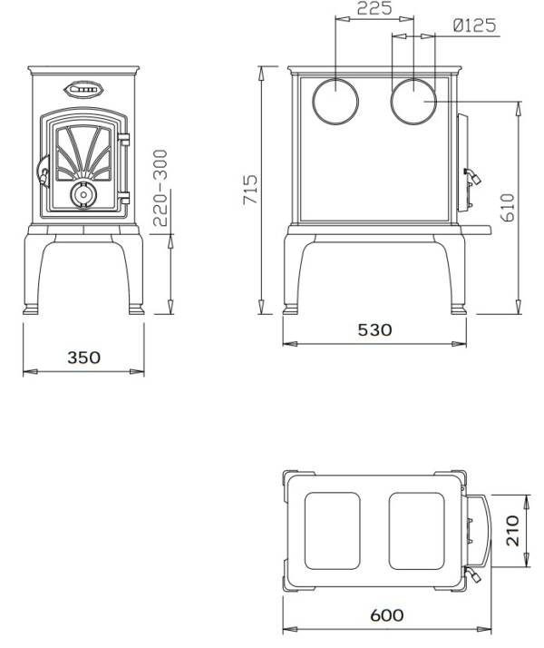 Dovre 40 CB - rysunek techniczny