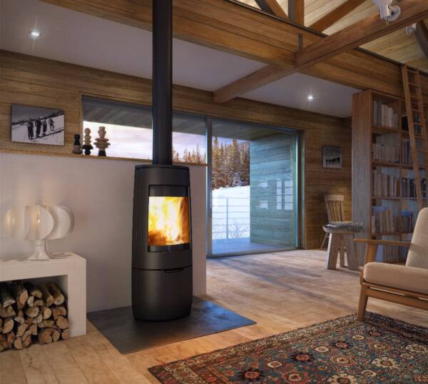 PIEC PIECYK KOMINEK WOLNOSTOJĄCY ŻELIWNY NA DREWNO DOVRE BOLD 400 O MOCY 7 KW - WIZUALIZACJA