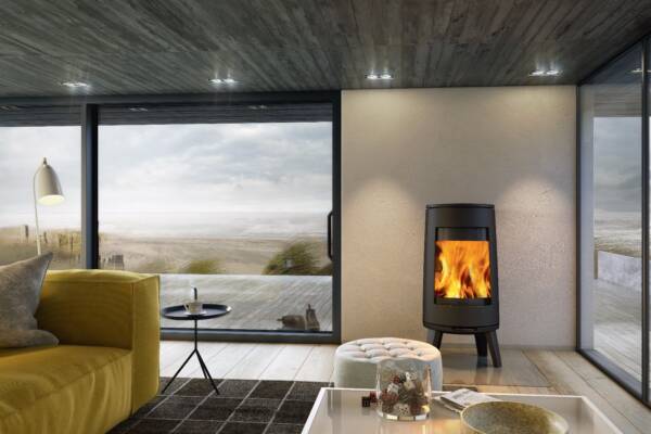 PIEC PIECYK KOMINEK ŻELIWNY NA NOGACH OPALANY DREWNEM DOVRE BOLD 7 KW EKOPROJEKT - WIZUALIZACJA
