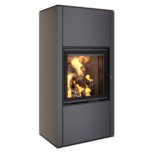 Piec wolnostojący nowoczesny na drewno SAVEN Vatra XL 50x50 Black ECO - 6